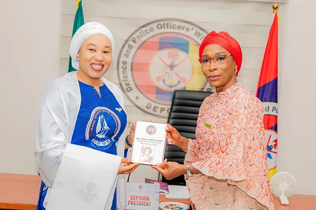 Courtesy visit by the NOWA National President, Mrs Aisha Idi Abbas to President of DEPOWA