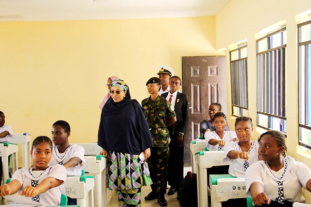 NOWA National President on a familiarization tour of Karshi Primary and Secondary School