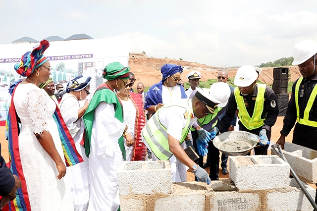 Foundation laying by the immediate past CNS, Vice Admiral AZ Gambo at the NOWA Event Centre, Asokoro, Abuja