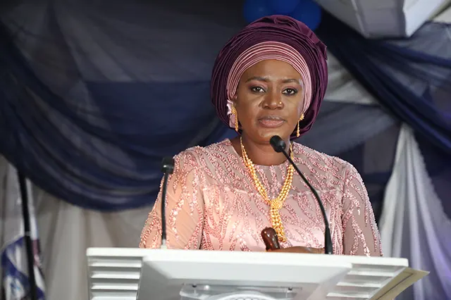 Immediate past President, Hajiya (Dr.) Aisha Nana Gambo Delivering a Speech at the Handing Over Ceremony