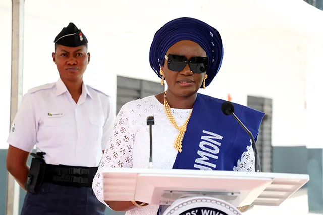 Immediate past President, Hajiya (Dr.) Aisha Gambo, Delivering a Speech at the event to Commission Shopping Complex, Okokomaiko, Lagos