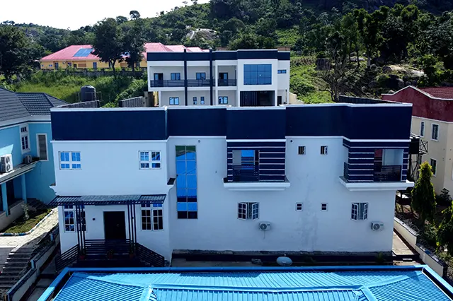 An Aerial view of the newly remodeled NOWA Guest House at Asokoro, Abuja