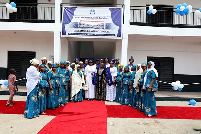 Immediate past President, Hajiya (Dr.) Aisha Nana Gambo, with NARAWA Members at the Commissioning of NOWA Shopping Complex, Ojo